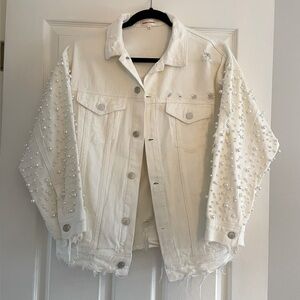 NEVER WORN Embellished Pearl Jacket - perfect for bachelorette/ wedding